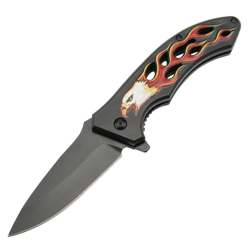 PK-1083 Custom Logo Outdoor Survival Pocket Knives Single Side 3D Printing Hiking Knife