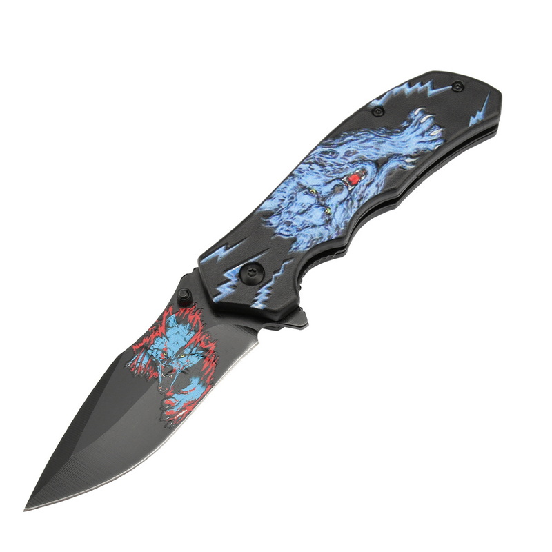 PK-1089 Hot Sale Outdoor 3D Printing Camping Tactical Folding Pocket Hunting Survival Knife