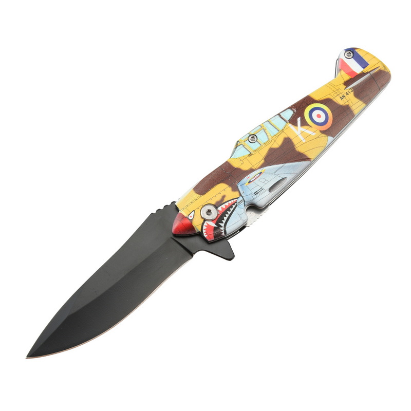 PK-1093Yellow High Quality Hunting Pocket Custom Logo Knife Survival Tactical Knife