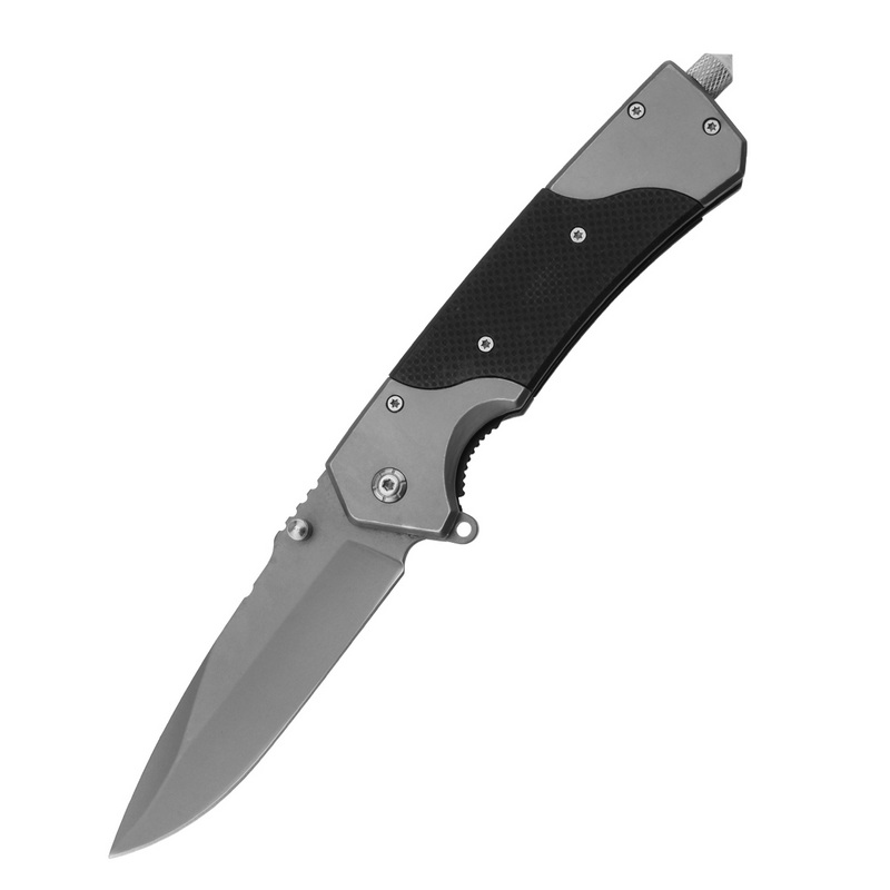 AK-3170 Black Hot Sale G10 Handle Pocket Knife Portable Folding Steel Blade Survival Tools