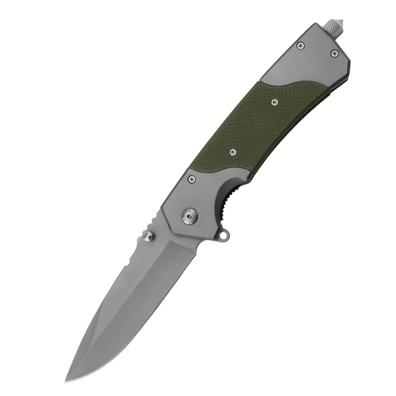 AK-3170 Green G10 Handle Steel Blade Swiss Army Military Folding Pocket Knife