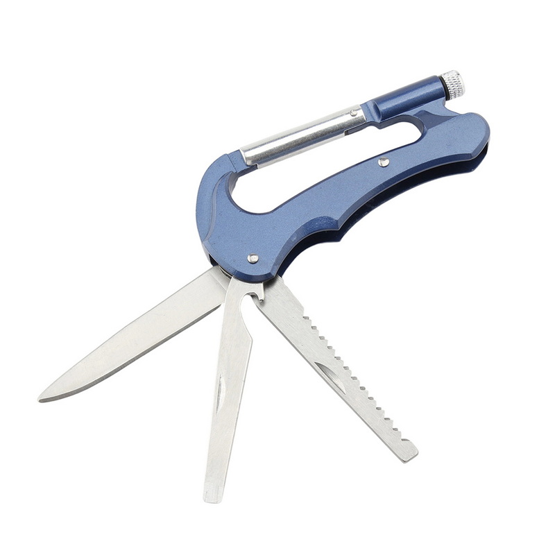 MT-1099 Aluminium Karabiner Multi-tool Climbing Hook Stainless Steel Multifunctional Tool With LED Light