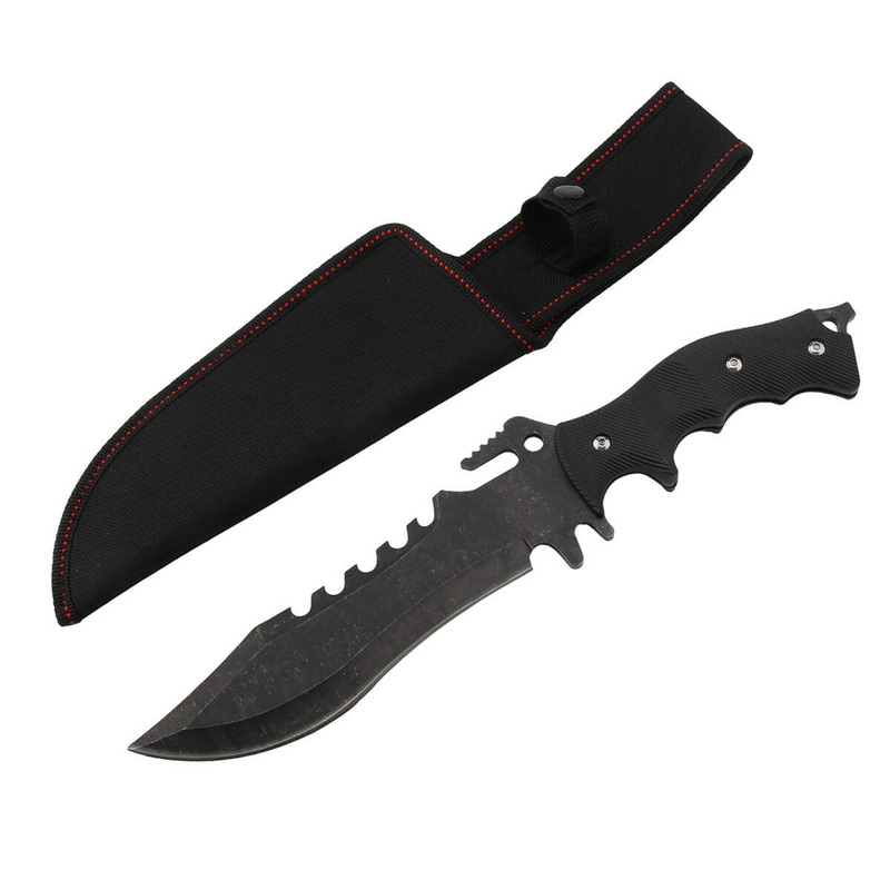 HT-8881 Wholesale Outdoor Tactical Knife Durable Camping Hunting Knife with Nylon Fiber Handle