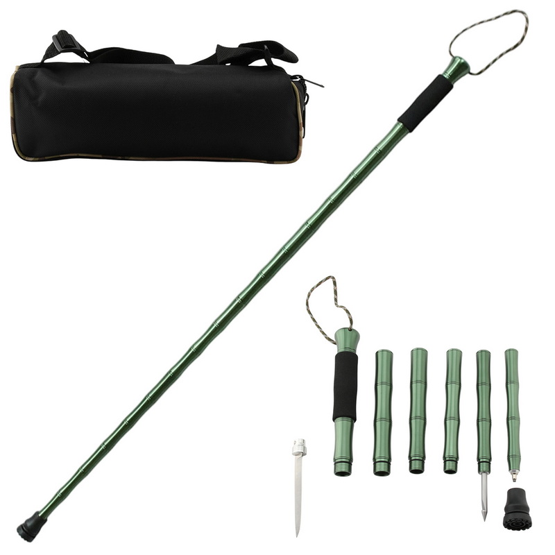 Multifunctional Collapsible Trekking Pole with Survival Tools - Aluminum Hiking Walking Stick for Camping