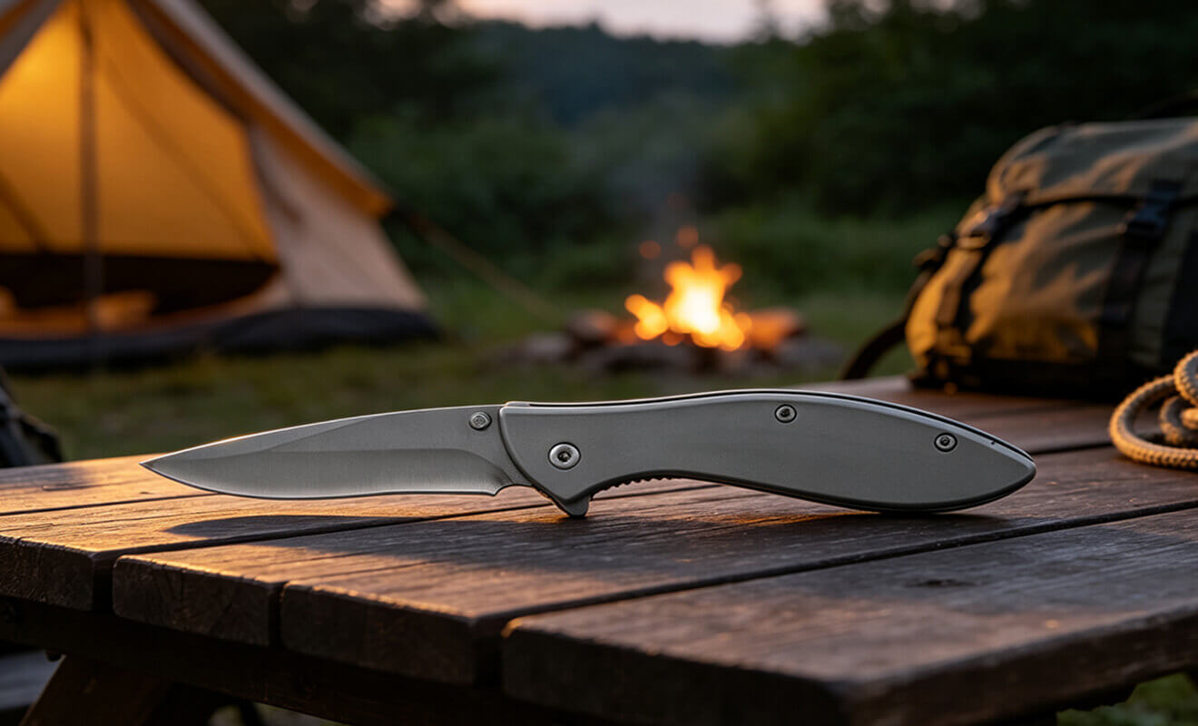 All Solid 3CR13 Stainless Steel Folding Knife – Minimalist EDC Blade for Camping & Jungle Exploration